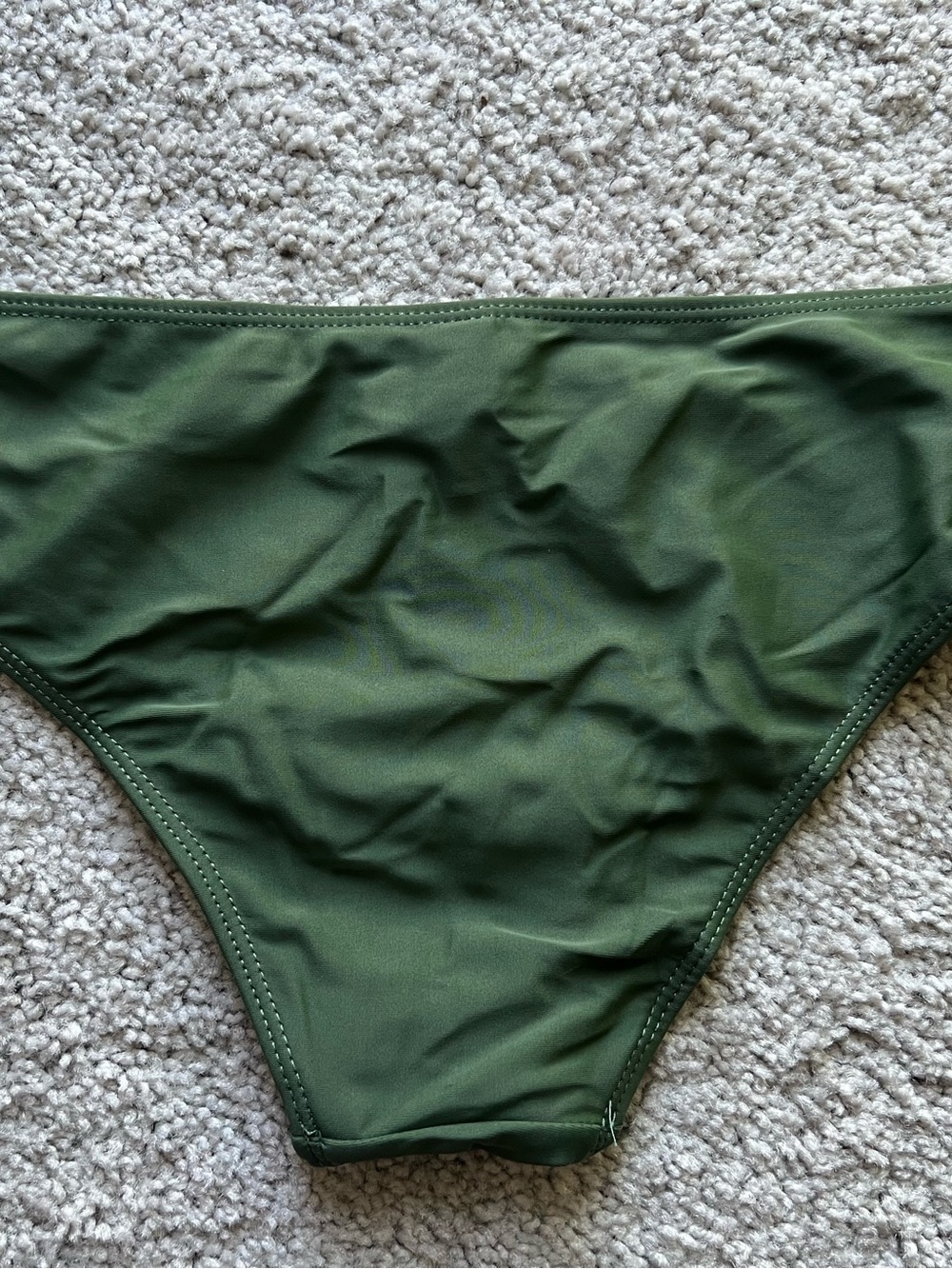 Olive Green One-Shoulder Ruffle Bikini Set - Picture 3 of 7